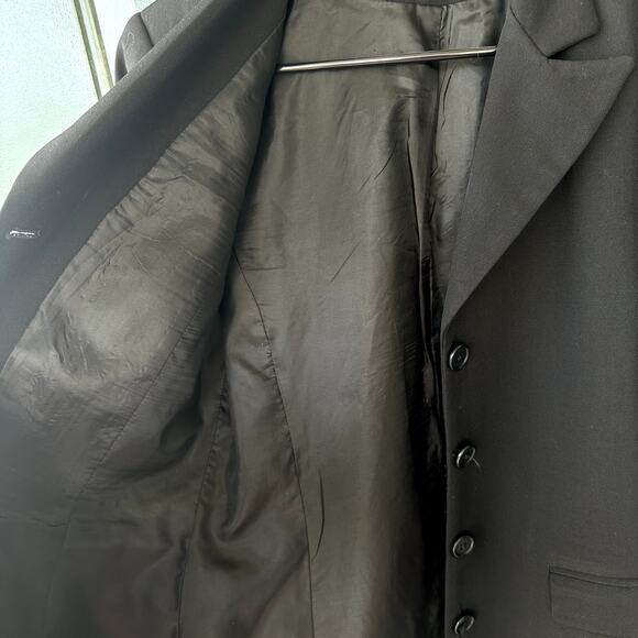 VINTAGE Harold's 100% Wool Sz 6 Black Blazer 4-Button Office Career Flattering - Picture 3 of 6
